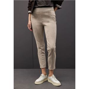 Street One - Hope - Velours Broek - Beige - Skinny Fit