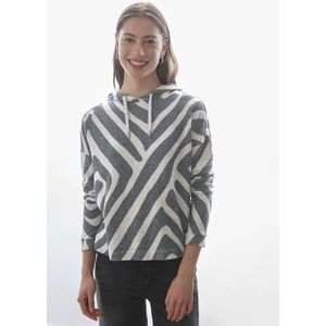 Street One - Gedessineerd Hoodie Shirt - Groen