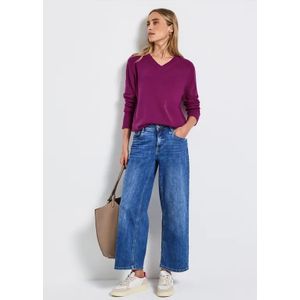 Street One Dames Trui met V-hals in Pink, in size: 34