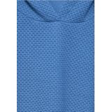 Street One - Dames Shirt - Blauw - Materiaalmix - Capuchon - 3/4 Mouwen