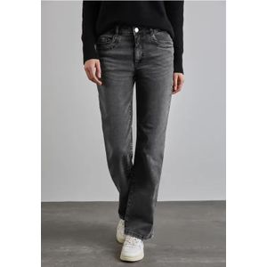 Street One Dames Jeans met rechte pijpen in Grijs, in size: 32