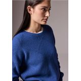 Pullover - Force Blue - Korte Gebreide Trui - Ronde Hals - Lange Mouwen