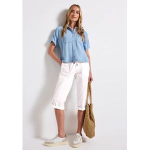 Street One Dames 3/4 broek met omslag in Wit, in size: 34