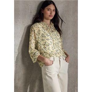 Street One Studio - Chiffon Tuniek - Bloemenpatroon - Lange Mouwen - Elastische Boorden