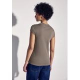 Street One - Dames Shirt - Bruin - Met Subtiele Uitsnijding