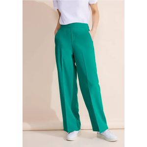 Street One Dames Loose fit broek van keperstof in Turkoois, in size: 44