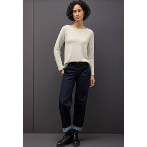 Street One Dames Zacht gemêleerd shirt in Beige, in size: 46