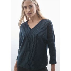 Street One Dames Shirt met diagonale structuur in Groen, in size: 34