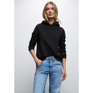 Street One Dames Sweater met capuchon in Zwart, in size: 34