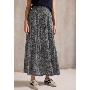 Street One Studio Dames Gedessineerde mousseline rok in Blauw, in size: 32