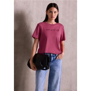 Street One Studio Dames Shirt met tekst in Pink, in size: 34