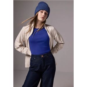 Street One Studio Dames Basic shirt met lange mouwen in Blauw, in size: 44