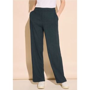 Street One Dames Crash broek met wijde pijpen in Groen, in size: 44