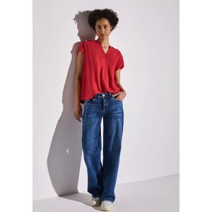 Street One Dames Blouse in effen kleur in Rood, in size: 34