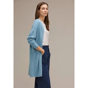 Street One Dames Lange cardigan in Blauw, in size: 36