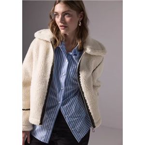 Street One Studio Dames Teddy jas met details in Wit, in size: 40