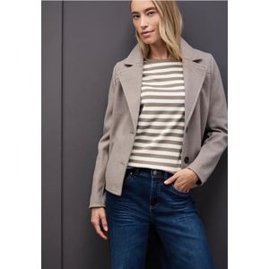 Street One Dames Gestreept boothals shirt in Bruin, in size: 34