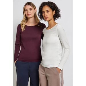 Street One Dames 2-pack shirts met lange mouwen in Multicolour, in size: 34