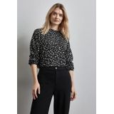 Street One Dames Jaquard overhemd in Zwart, in size: 34