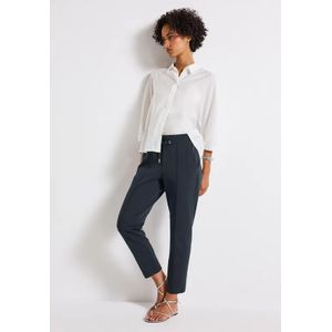 Street One Dames Loose Fit scubabroek in Blauw, in size: 40