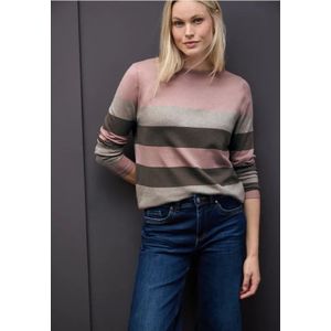 Street One Dames Trui met strepen in Roze, in size: 34