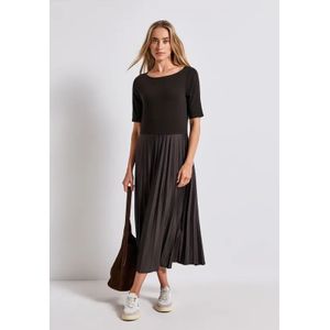 Street One Dames Jurk van materiaalmix in Bruin, in size: 40