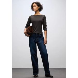 Street One Dames Basic shirt met lange mouwen in Bruin, in size: 46