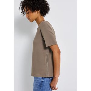 Street One Dames Shirt met glitterstrepen in Bruin, in size: 34