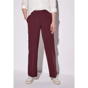 Street One - Dames Twill Broek - Rood - Loose Fit - Rechte Pijpen