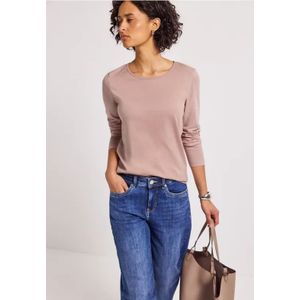 Street One Dames Basic shirt met lange mouwen in Roze, in size: 46