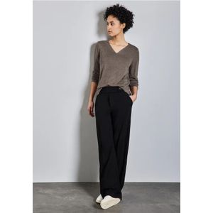 Street One Dames Gebreid overhemd in Bruin, in size: 36