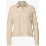 STREET ONE - Velours Hemdblouse - Beige - Katoen - Damesblouse