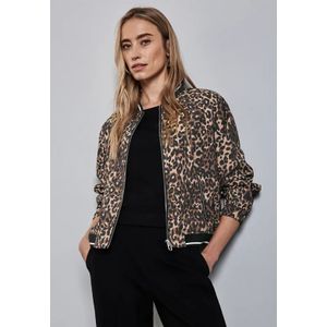 Street One Dames Blouson met leopatroon in Bruin, in size: 40