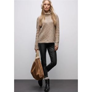 Street One Dames Leren legging in Bruin, in size: 32