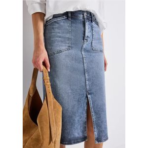 Street One Dames Midi denim rok in Blauw, in size: 32