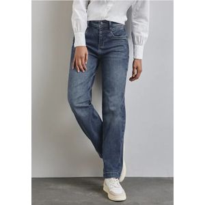 Street One Dames Jeans met rechte pijpen in Blauw, in size: 29