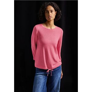 Street One Dames Shirt met gebreide look in Roze, in size: 42