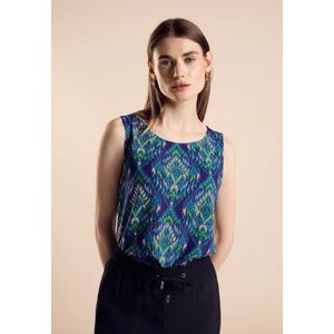 Street One Dames Zomerse blouse met print in Blauw, in size: 34