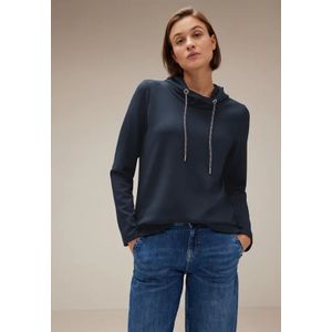 Street One Dames Zacht sweatshirt met capuchon in Blauw, in size: 34