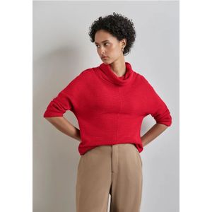 Street One Dames Gebreid overhemd in Rood, in size: 34