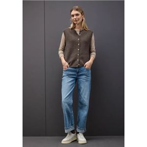 Street One Dames Mouwloos Cosy vest in Bruin, in size: 38