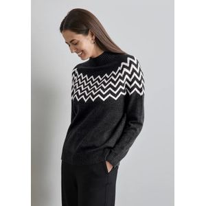 Street One Dames Trui met opstaande kraag in Grijs, in size: 34