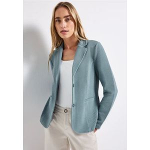 Street One Dames Basis blazer met structuur in Blauw, in size: 46