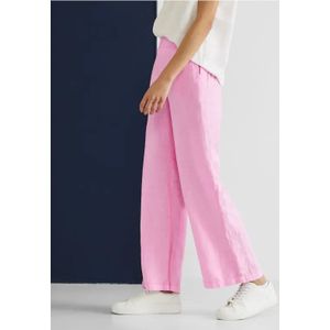 Street One Dames Loose fit linnen broek in Roze, in size: 34