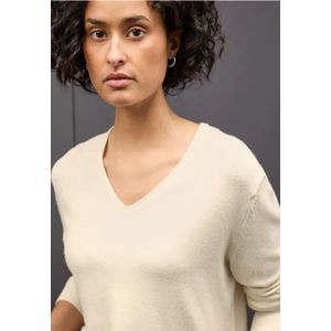 Street One Dames Zachte trui met V-hals in Beige, in size: 34