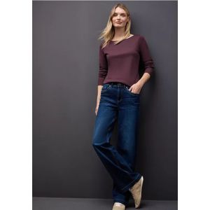 Street One Dames Basic shirt met lange mouwen in Rood, in size: 34