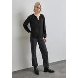 Street One Dames Tuniek met knoopsluiting in Zwart, in size: 34