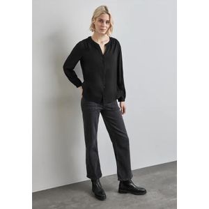 Street One Dames Tuniek met knoopsluiting in Zwart, in size: 34