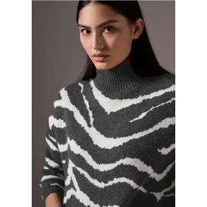 Street One Studio Dames Jaquard trui in Grijs, in size: 34