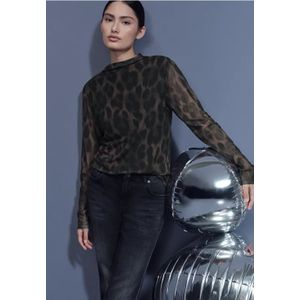 Street One Studio Dames Leo Mesh Shirt in Zwart, in size: 36